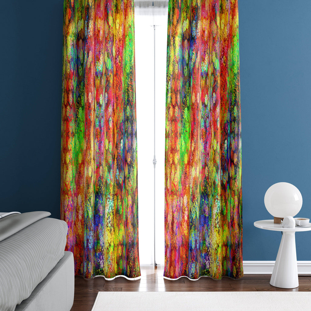 Colorful Bokeh Abstract Style Window Curtains - Deja Blue Studios