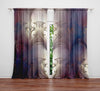 Abstract Demask Window Curtain - Embossed Pink and Blue Demask - Deja Blue Studios