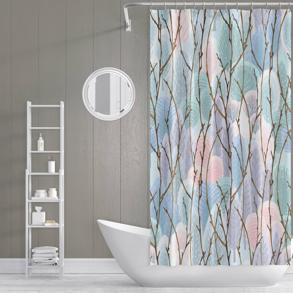 Watercolor Trees and Sticks Shower Curtain - Deja Blue Studios