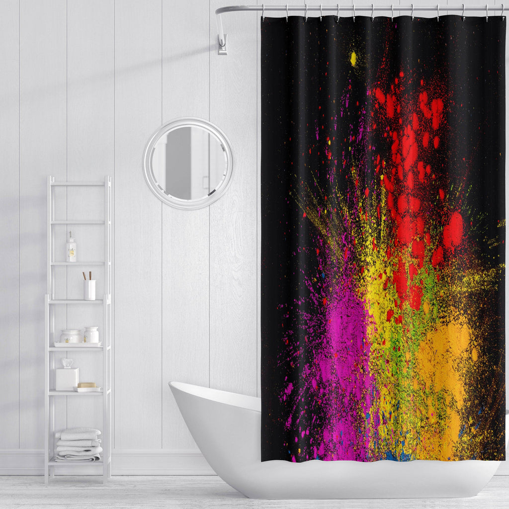 Black Ink Splatter Shower Curtain - Deja Blue Studios