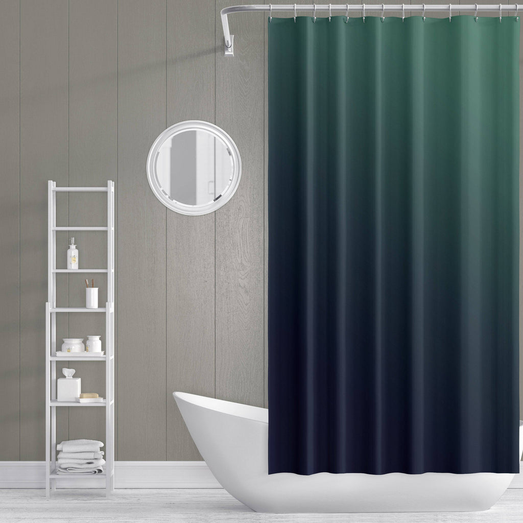 Green and Black Ombre Gradient Shower Curtain - Deja Blue Studios