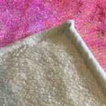 Abstract Watercolor Pink Print Fleece Sherpa Blanket | Large 68" x 80" Size - Deja Blue Studios