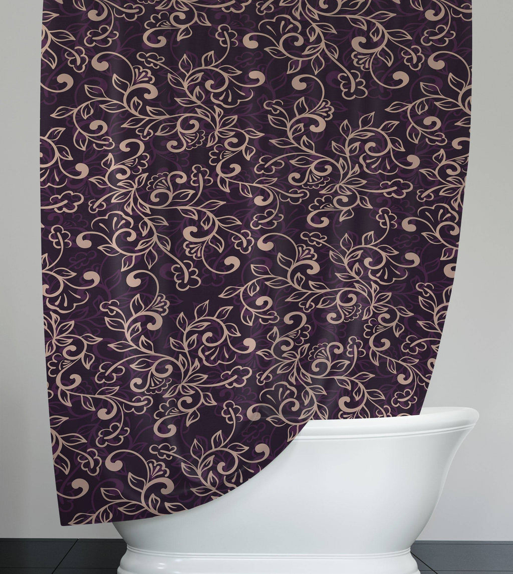 Modern Purple and Gold Decorative Shower Curtain - Deja Blue Studios