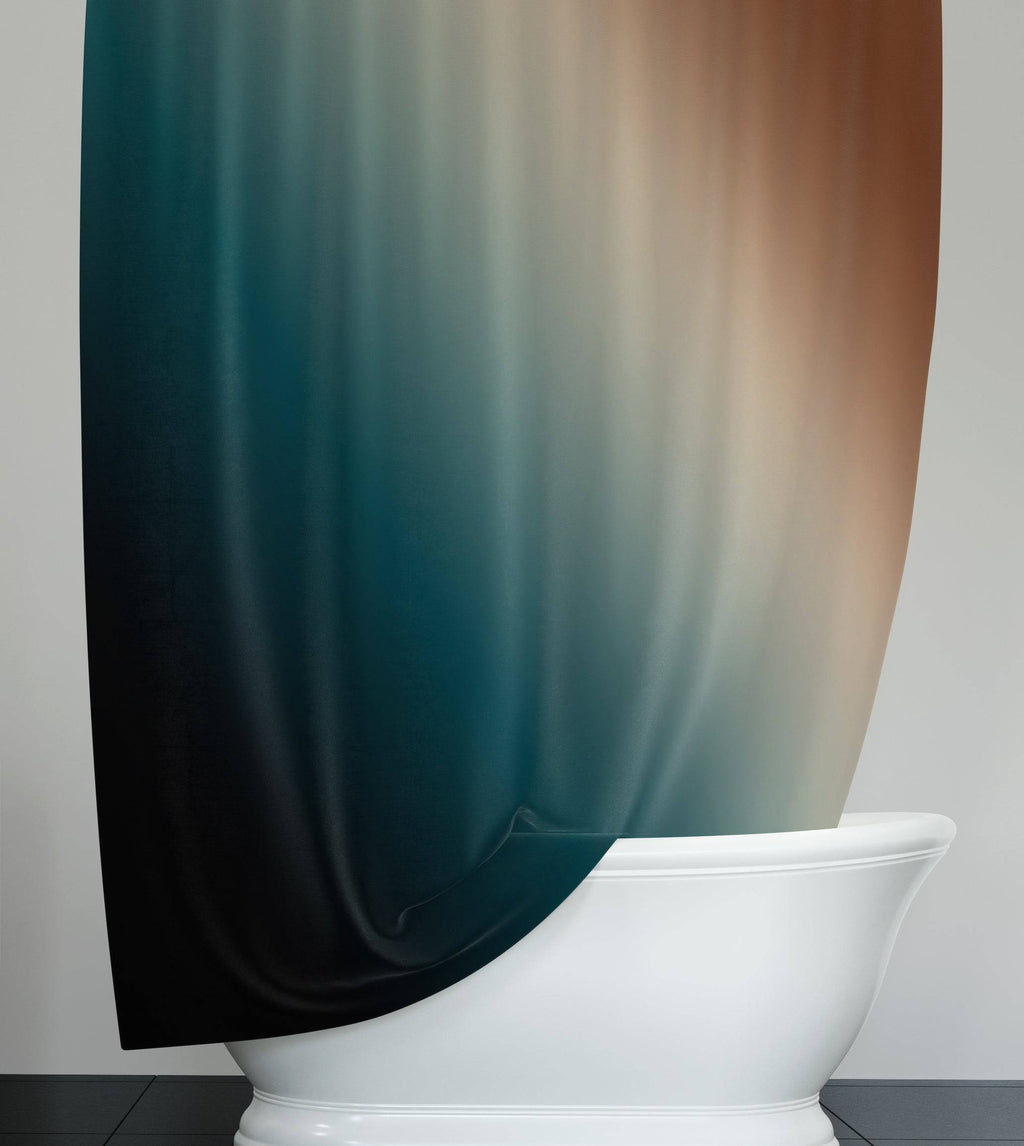 Black and Tan Ombre Gradient Shower Curtain - Deja Blue Studios