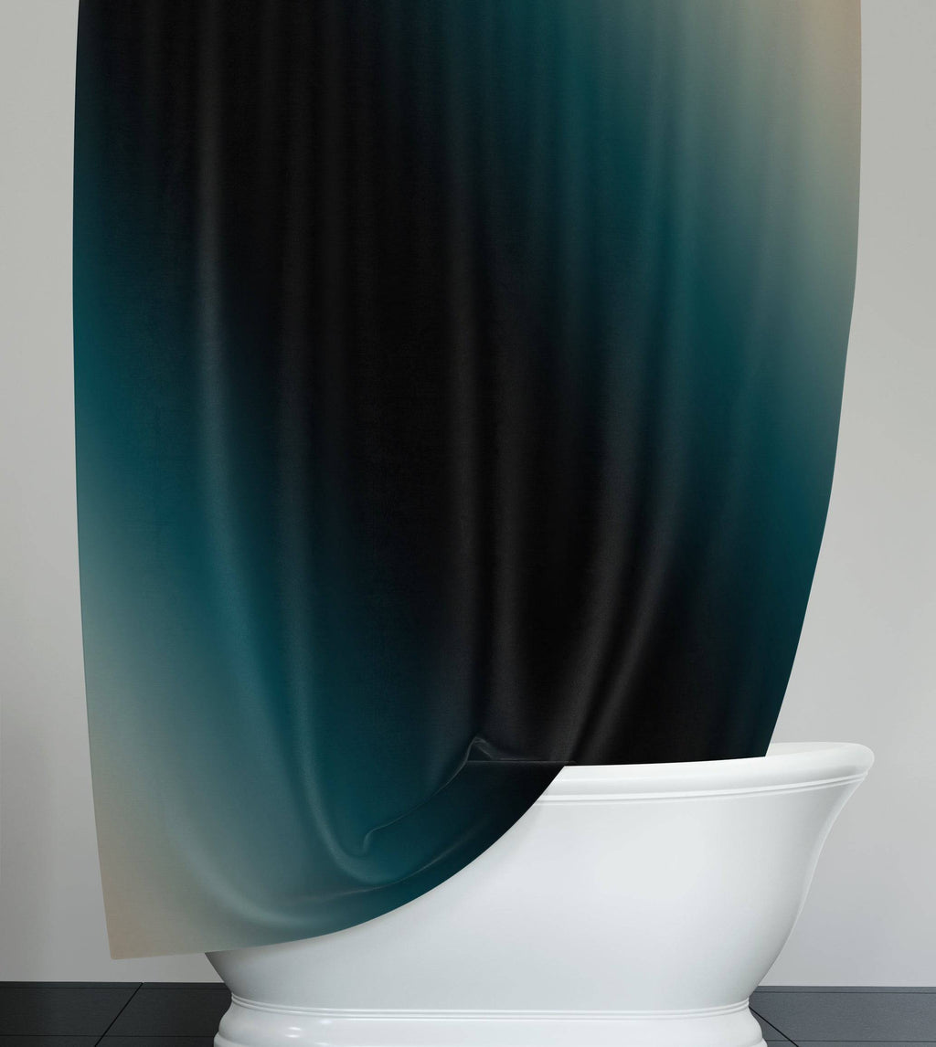 Forest Black and Green Ombre Gradient Shower Curtain - Deja Blue Studios