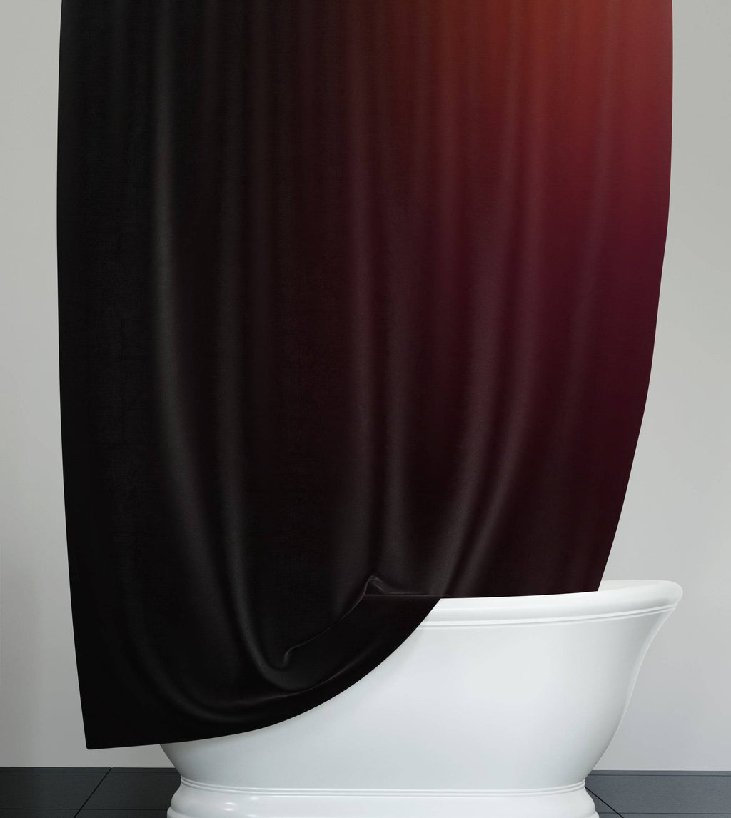 Red Wine to Black Ombre Gradient Shower Curtain - Deja Blue Studios