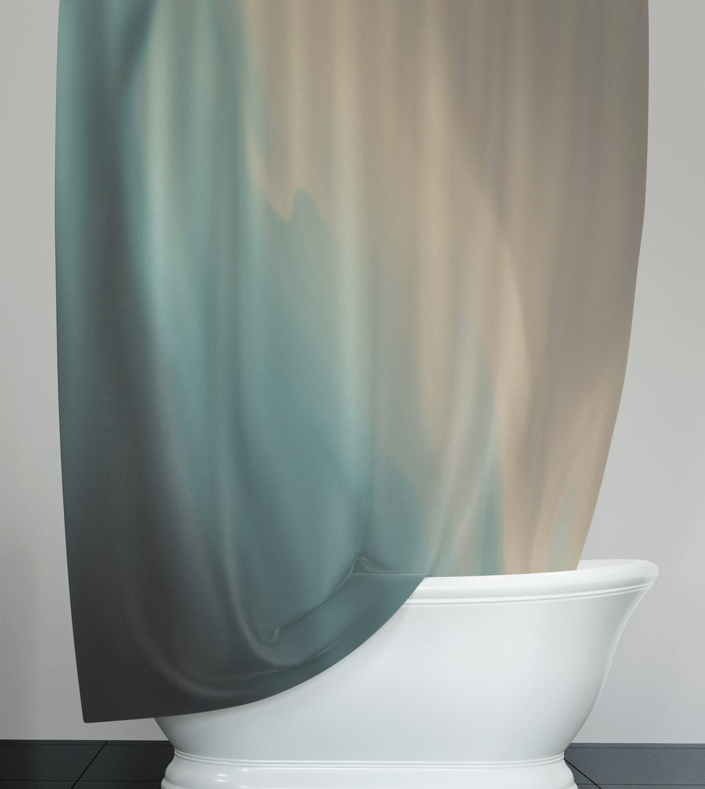 Morning Ocean Mist Ombre Gradient Shower Curtain - Deja Blue Studios