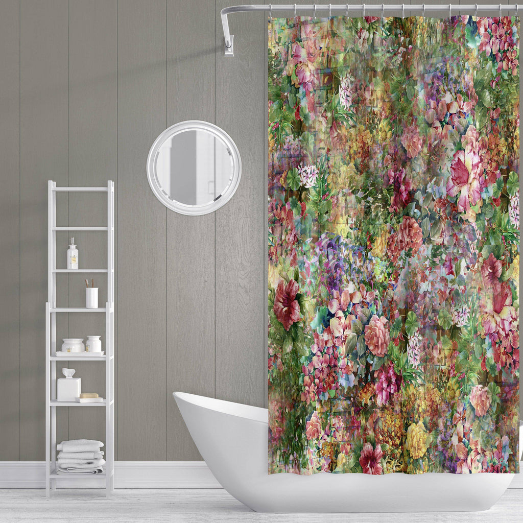 Calm Floral Painting Printed Shower Curtain - Deja Blue Studios