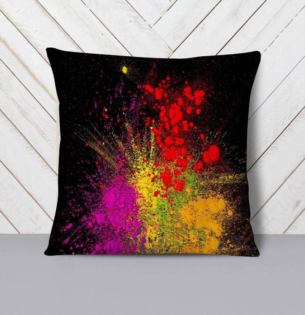 Black Ink Splatter Throw Pillows - Deja Blue Studios