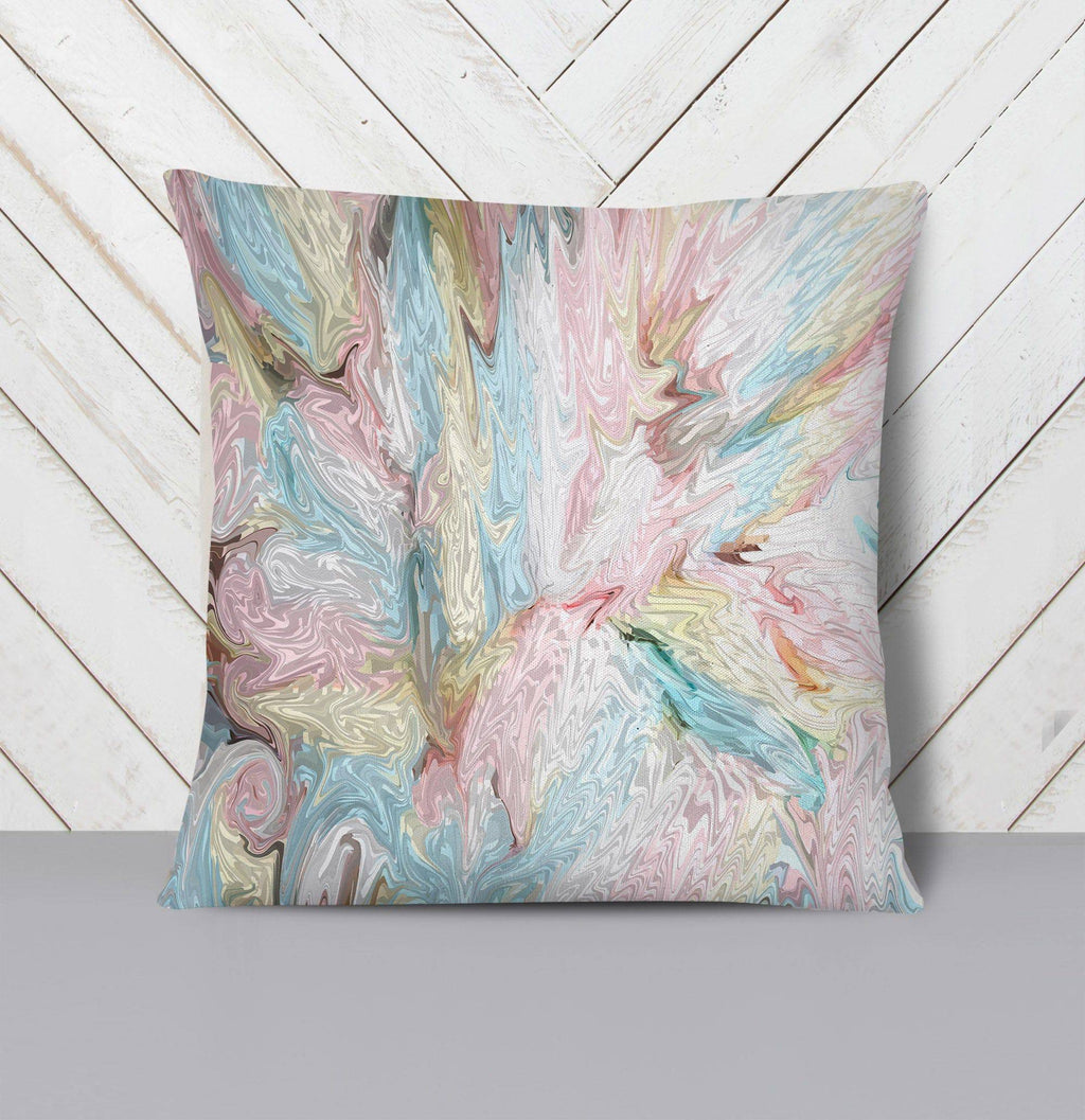 Pink Pastel Abstract Swirl Throw Pillow - Deja Blue Studios