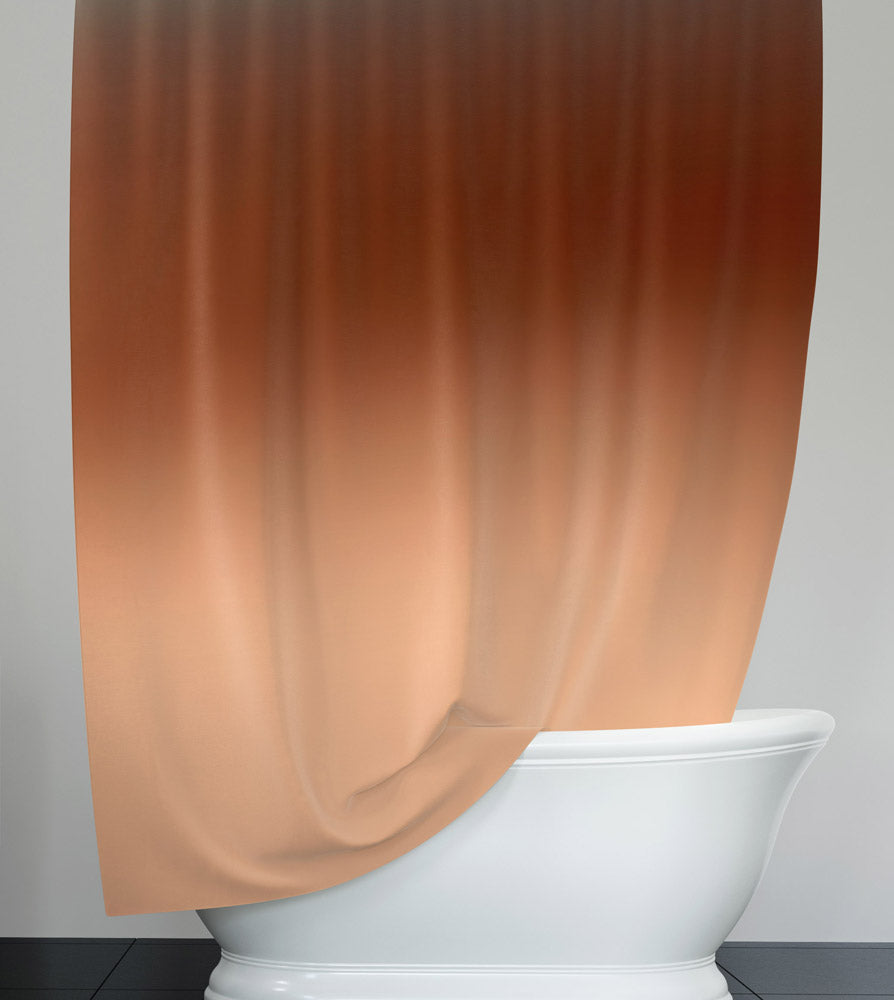 Burnt Autumn Orange Ombre Gradient Shower Curtain - Deja Blue Studios