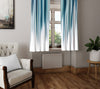 Abstract Striped Window Curtains - Blue and White Falling Rain Stripes - Deja Blue Studios