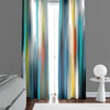 Abstract Striped Window Curtains - Blue, White and Yellow Broken Stripe Design - Deja Blue Studios