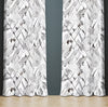 Abstract Window Curtain - Black and White Criss Cross - Deja Blue Studios