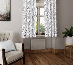 Abstract Window Curtain - Black and White Criss Cross - Deja Blue Studios