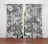 Abstract Window Curtain - Black and White Ocean Storm - Deja Blue Studios