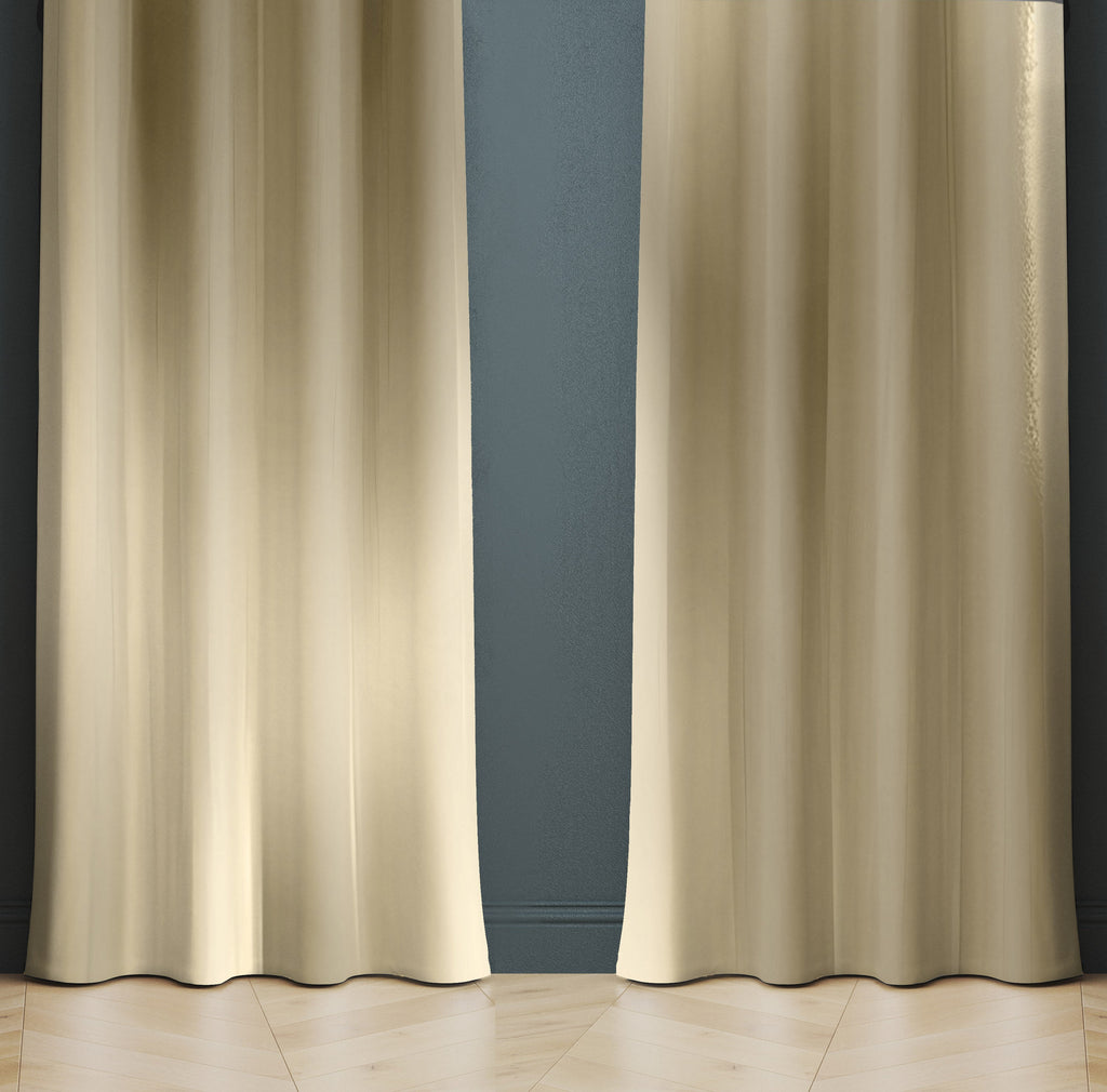 Solid Window Curtain - Faux Gold Plate Shiny Pattern - Deja Blue Studios