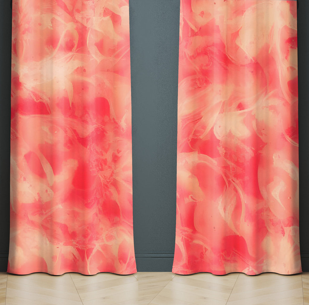 Abstract Window Curtain - Orange Smoky Pattern - Deja Blue Studios