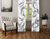 Abstract Window Curtain - Grayscale and Black Thick Swirly Waves - Deja Blue Studios