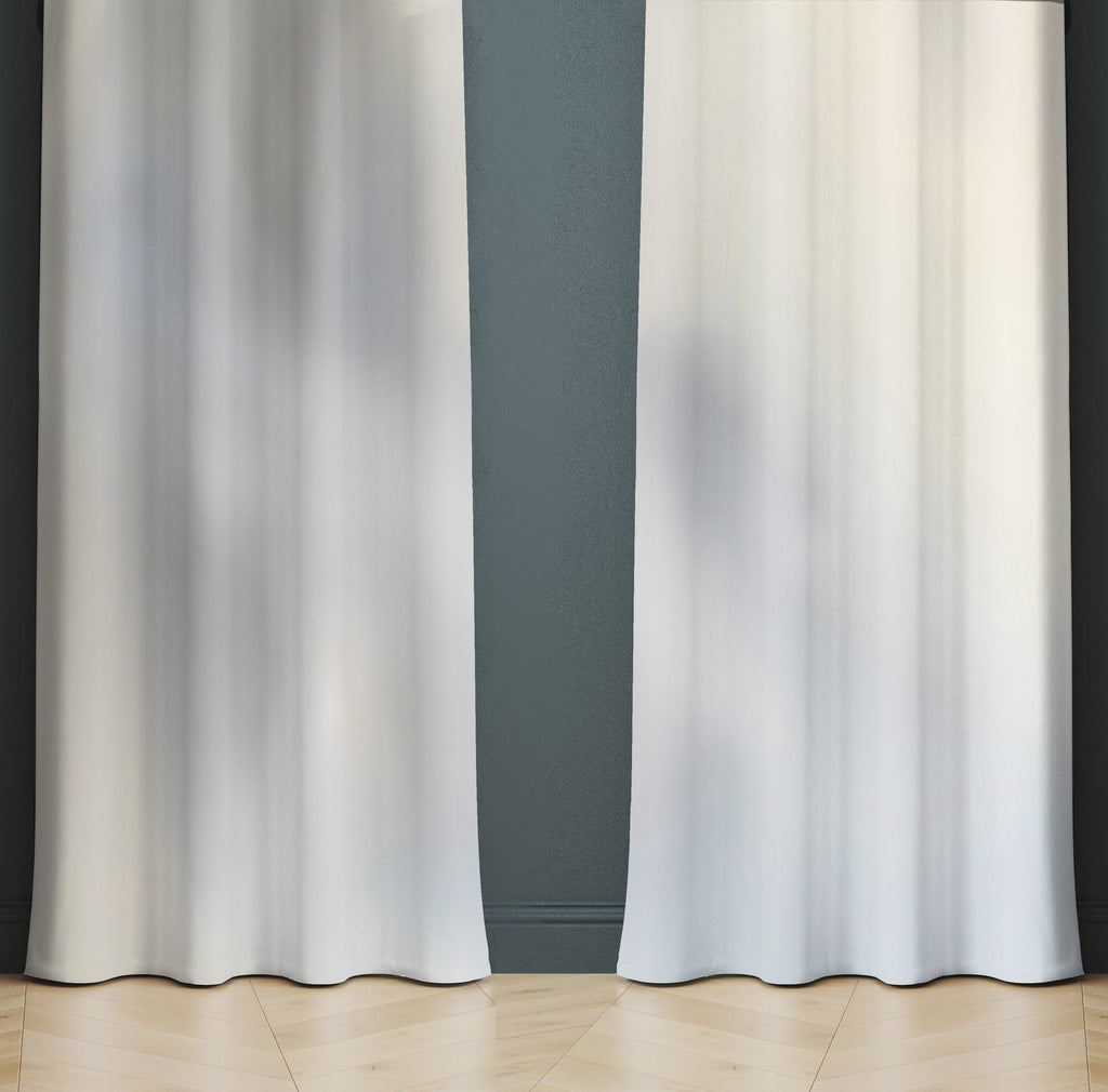 Abstract Window Curtain - Hazy Grayscale Early Morning - Deja Blue Studios