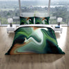 Green and Tan Smoke Swirl Comforter or Duvet Cover - Deja Blue Studios