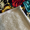 Kings Diamonds, Crowns and Skulls Fleece Sherpa Blanket | Large 68" x 80" Size - Deja Blue Studios
