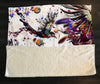 Ink Splatter Flying Birds Fleece Sherpa Blanket | Large 68" x 80" Size - Deja Blue Studios