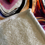 Beautiful Multi-Color Abstract Swirl Fleece Sherpa Blanket | Large 68" x 80" Size - Deja Blue Studios
