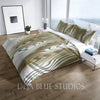 White and Earth Tone Wavy Stripes Comforter or Duvet Cover | Twin, Queen, King Size - Deja Blue Studios