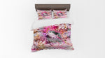 Pink Watercolor Boho Daisies Comforter or Duvet Cover - Deja Blue Studios