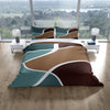 Blue and Brown Color Patch Comforter or Duvet Cover - Deja Blue Studios