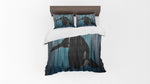 Deep Ocean Blue Killer Whale Comforter or Duvet Cover - Deja Blue Studios