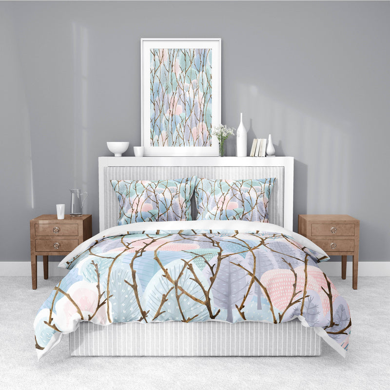 Watercolor Trees and Sticks Comforter or Duvet Cover | Twin, Queen, King Size - Deja Blue Studios