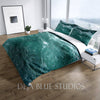 Nautical Green Ocean Waves Comforter or Duvet Cover | Green and Blue - Deja Blue Studios