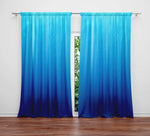 Nautical Gradient Ocean Blue Window Curtains - Deja Blue Studios