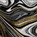 Black Gray and Gold Color Swirl Window Curtains | "The White Tiger" - Deja Blue Studios