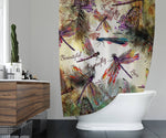 Watercolor Boho Dragonfly Shower Curtain - Deja Blue Studios