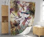 Watercolor Boho Dragonfly Shower Curtain - Deja Blue Studios