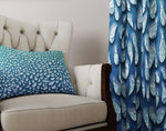Aqua Blue 3D Raindrop Window Curtains | Modern Colorful Curtains - Deja Blue Studios