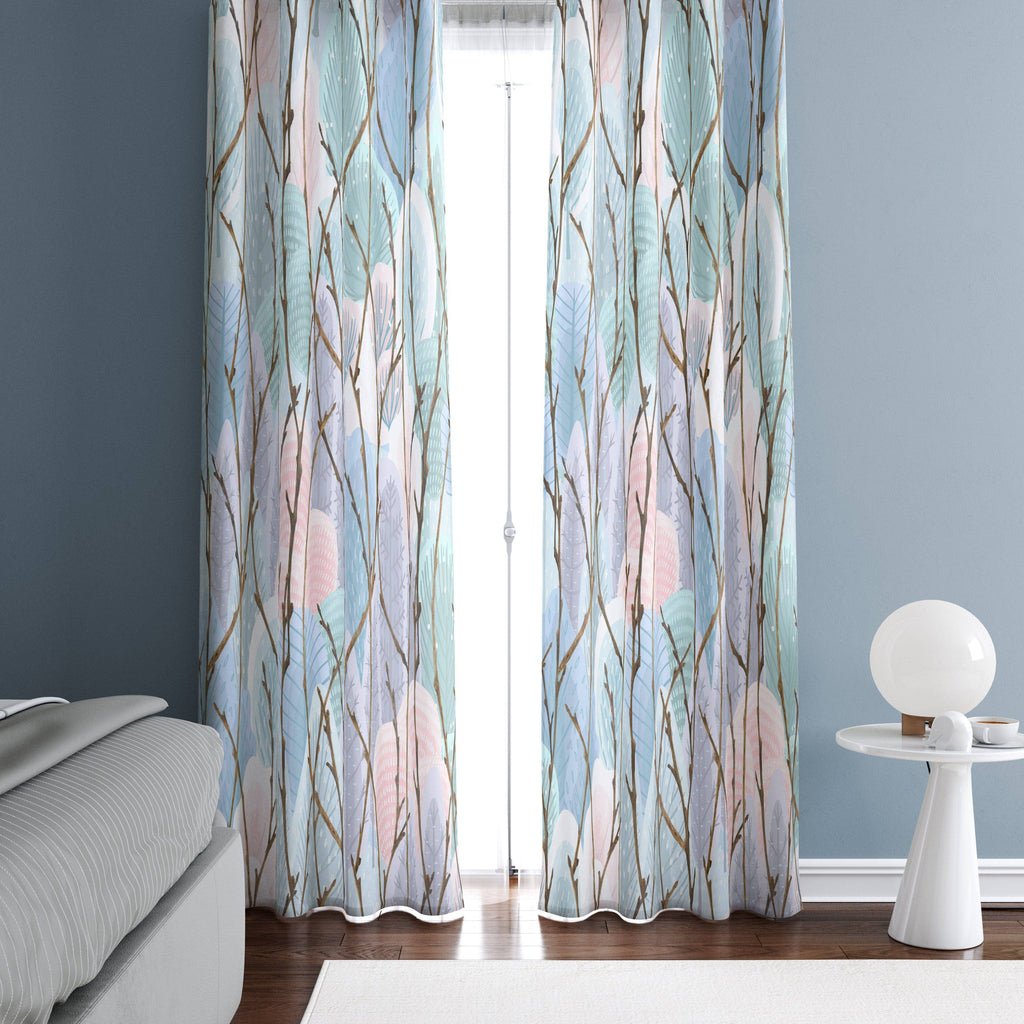 Watercolor Trees and Sticks Window Curtain Panels - Deja Blue Studios