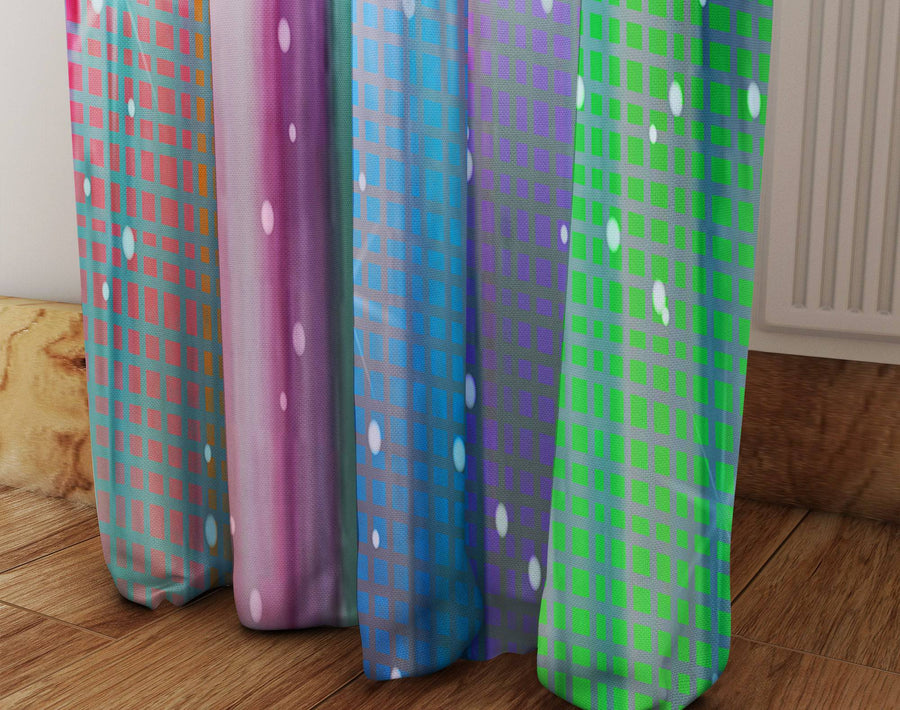 Boho Gypsy Rainbow Window Curtain Panels - Deja Blue Studios