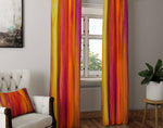 Red and Yellow Boho Grunge "Fire" Window Curtains - Deja Blue Studios