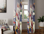 Modern Gray Floral Window Curtains | Long Panel Lined and Unlined Curtains - Deja Blue Studios