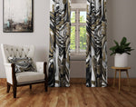 Black Gray and Gold Color Swirl Window Curtains | "The White Tiger" - Deja Blue Studios