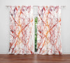 Red and Orange Ink Splatter Marble Window Curtain Panels - Deja Blue Studios