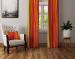 Red and Yellow Boho Grunge "Fire" Window Curtains - Deja Blue Studios