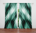 Aqua Green Mint Ripple Pattern Window Curtains - Deja Blue Studios