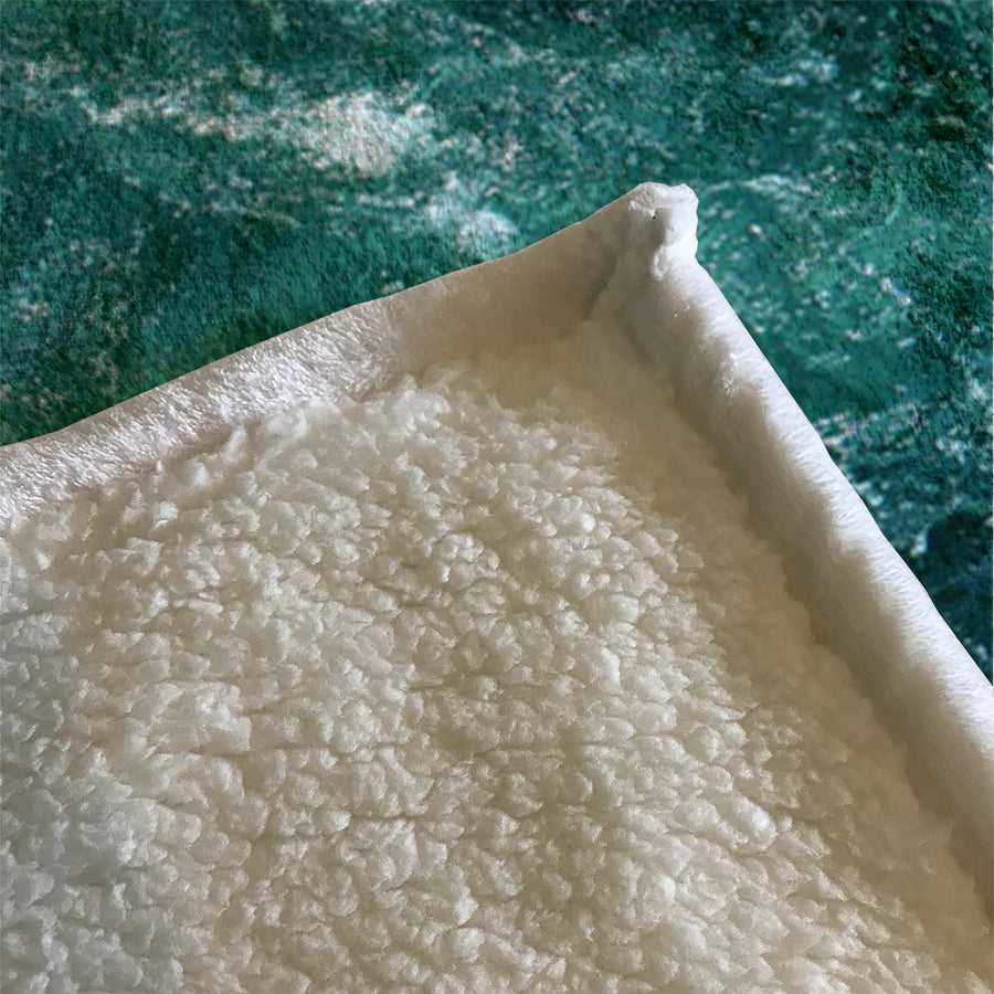 Nautical Green and Blue Ocean Waves Fleece Sherpa Blanket