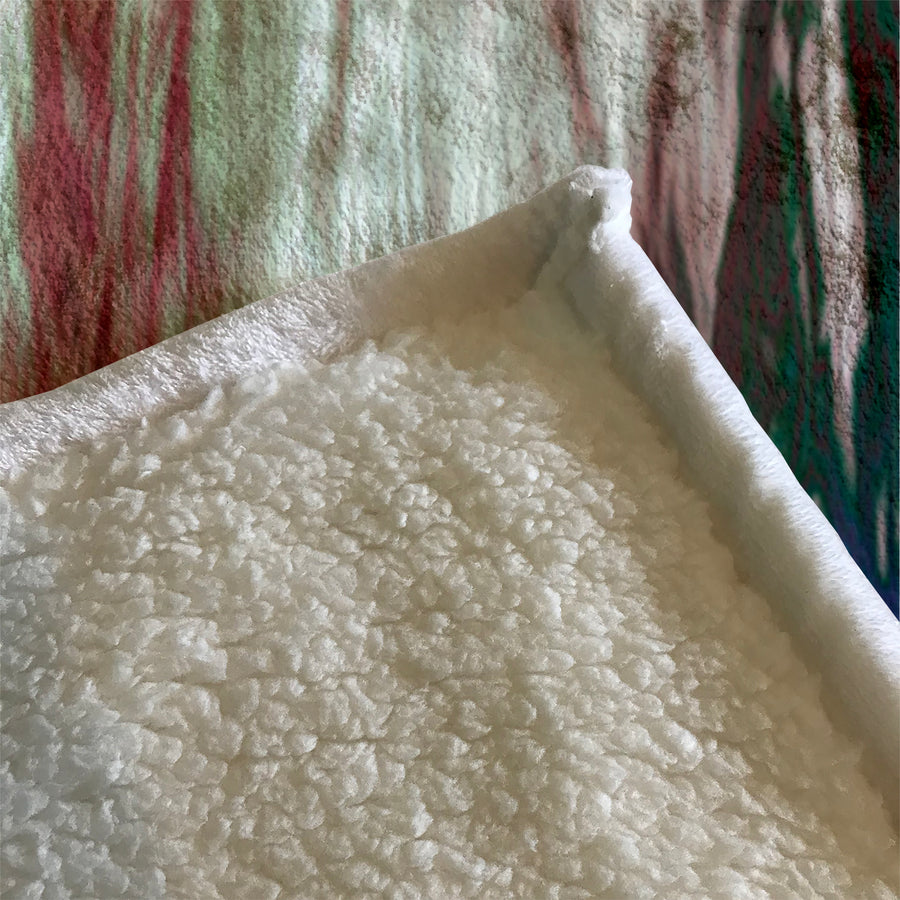 Abstract Pink Boho Sunset Fleece Sherpa Blanket