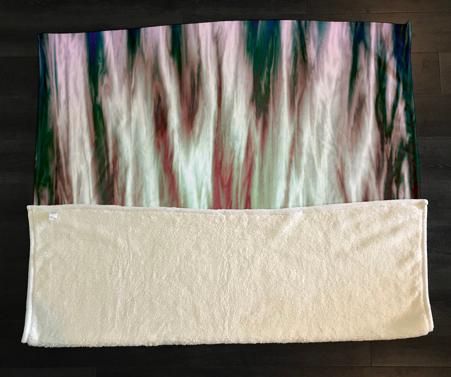 Abstract Pink Boho Sunset Fleece Sherpa Blanket
